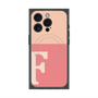 プレミアムスクエアケース with MagSafe［ オリジナル - initial two tone - F pink ］