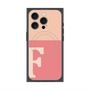 プレミアムスクエアケース with MagSafe［ オリジナル - initial two tone - F pink ］
