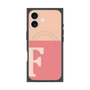 プレミアムスクエアケース with MagSafe［ オリジナル - initial two tone - F pink ］