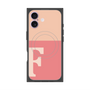 プレミアムスクエアケース with MagSafe［ オリジナル - initial two tone - F pink ］