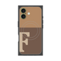プレミアムスクエアケース with MagSafe［ オリジナル - initial two tone - F brown ］