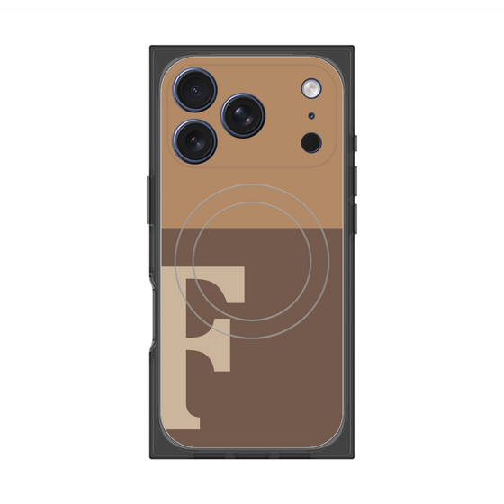 プレミアムスクエアケース with MagSafe［ オリジナル - initial two tone - F brown ］