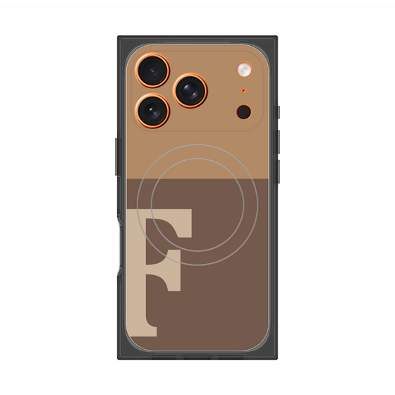 プレミアムスクエアケース with MagSafe［ オリジナル - initial two tone - F brown ］