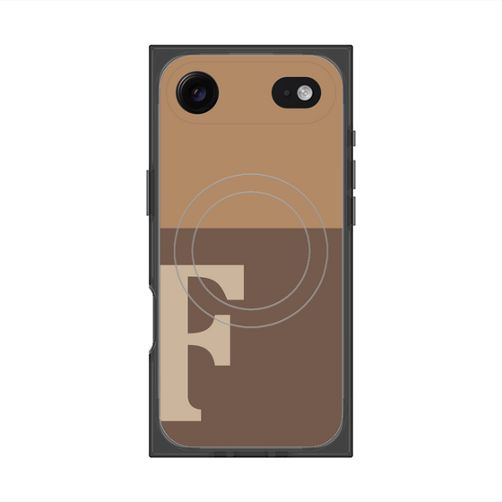 プレミアムスクエアケース with MagSafe［ オリジナル - initial two tone - F brown ］