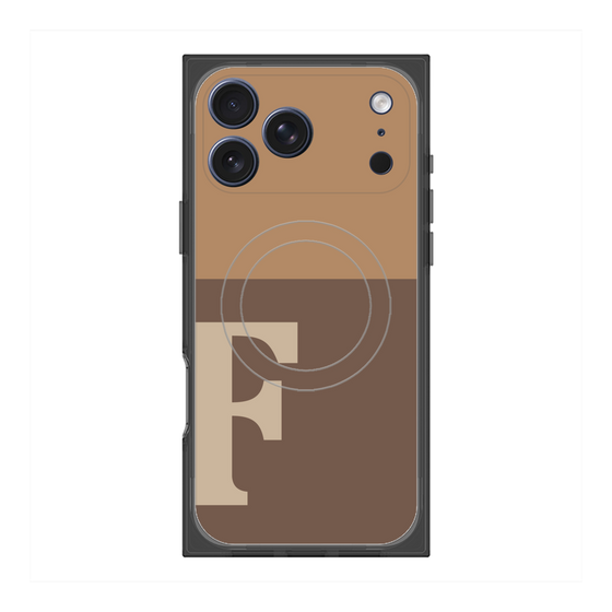 プレミアムスクエアケース with MagSafe［ オリジナル - initial two tone - F brown ］