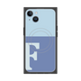 プレミアムスクエアケース with MagSafe［ オリジナル - initial two tone - F blue ］