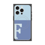 プレミアムスクエアケース with MagSafe［ オリジナル - initial two tone - F blue ］