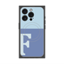 プレミアムスクエアケース with MagSafe［ オリジナル - initial two tone - F blue ］