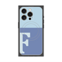 プレミアムスクエアケース with MagSafe［ オリジナル - initial two tone - F blue ］
