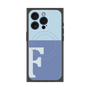 プレミアムスクエアケース with MagSafe［ オリジナル - initial two tone - F blue ］