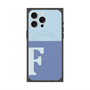プレミアムスクエアケース with MagSafe［ オリジナル - initial two tone - F blue ］