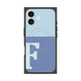 プレミアムスクエアケース with MagSafe［ オリジナル - initial two tone - F blue ］