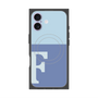 プレミアムスクエアケース with MagSafe［ オリジナル - initial two tone - F blue ］