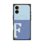 プレミアムスクエアケース with MagSafe［ オリジナル - initial two tone - F blue ］