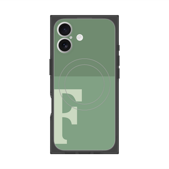 プレミアムスクエアケース with MagSafe［ オリジナル - initial two tone - F green ］