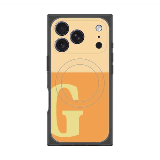 プレミアムスクエアケース with MagSafe［ オリジナル - initial two tone - G orange ］