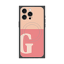 プレミアムスクエアケース with MagSafe［ オリジナル - initial two tone - G pink ］