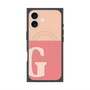 プレミアムスクエアケース with MagSafe［ オリジナル - initial two tone - G pink ］