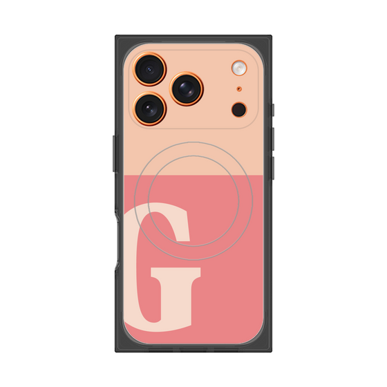 プレミアムスクエアケース with MagSafe［ オリジナル - initial two tone - G pink ］