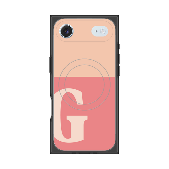 プレミアムスクエアケース with MagSafe［ オリジナル - initial two tone - G pink ］
