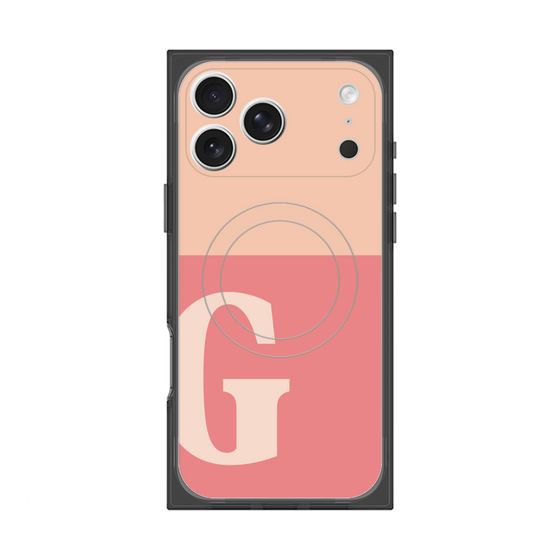 プレミアムスクエアケース with MagSafe［ オリジナル - initial two tone - G pink ］