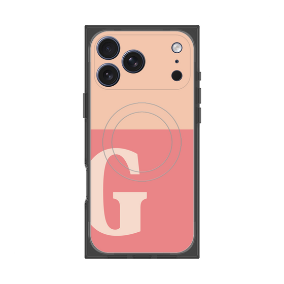 プレミアムスクエアケース with MagSafe［ オリジナル - initial two tone - G pink ］