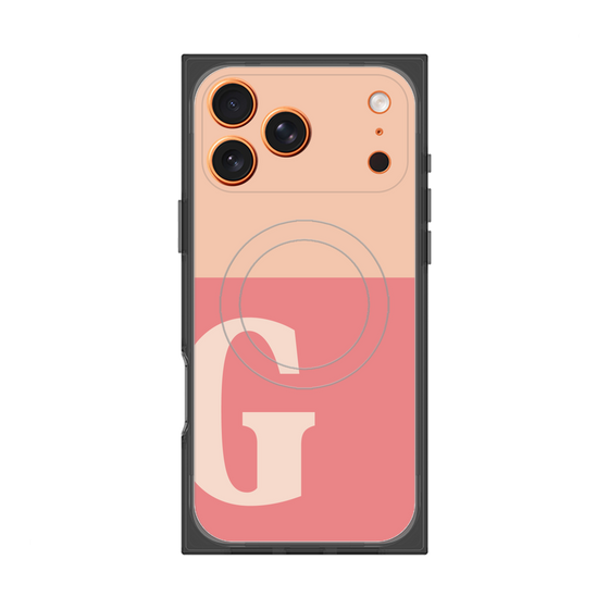 プレミアムスクエアケース with MagSafe［ オリジナル - initial two tone - G pink ］