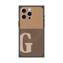 プレミアムスクエアケース with MagSafe［ オリジナル - initial two tone - G brown ］
