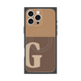 プレミアムスクエアケース with MagSafe［ オリジナル - initial two tone - G brown ］