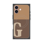 プレミアムスクエアケース with MagSafe［ オリジナル - initial two tone - G brown ］