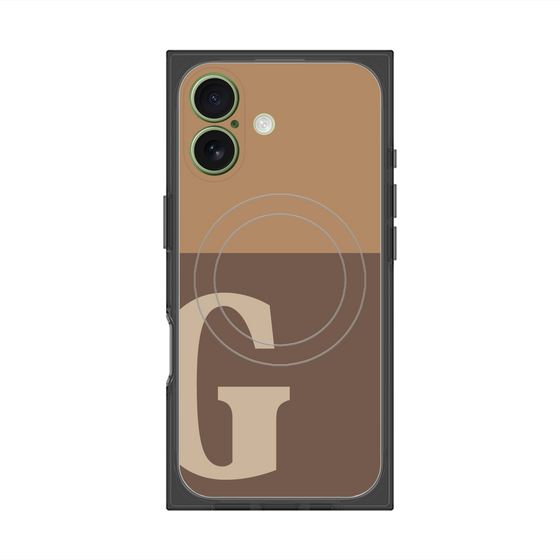 プレミアムスクエアケース with MagSafe［ オリジナル - initial two tone - G brown ］