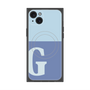 プレミアムスクエアケース with MagSafe［ オリジナル - initial two tone - G blue ］