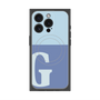 プレミアムスクエアケース with MagSafe［ オリジナル - initial two tone - G blue ］