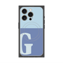 プレミアムスクエアケース with MagSafe［ オリジナル - initial two tone - G blue ］