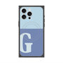 プレミアムスクエアケース with MagSafe［ オリジナル - initial two tone - G blue ］