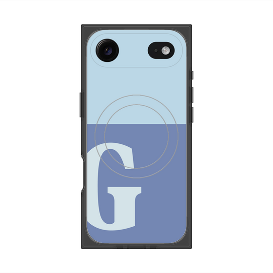 プレミアムスクエアケース with MagSafe［ オリジナル - initial two tone - G blue ］