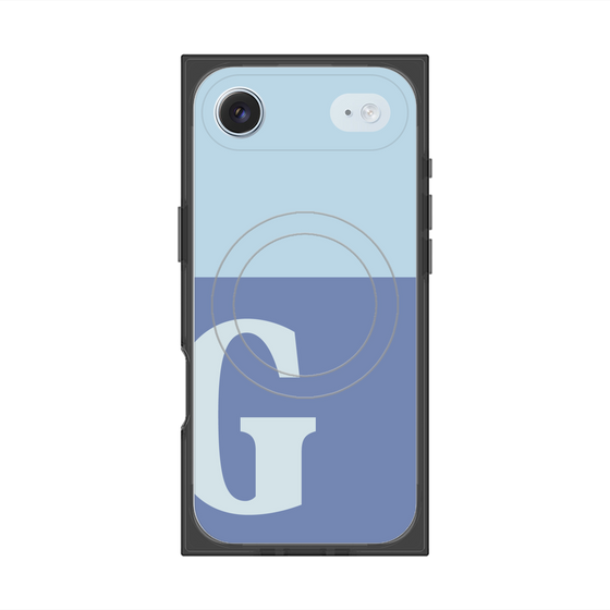 プレミアムスクエアケース with MagSafe［ オリジナル - initial two tone - G blue ］