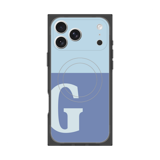 プレミアムスクエアケース with MagSafe［ オリジナル - initial two tone - G blue ］
