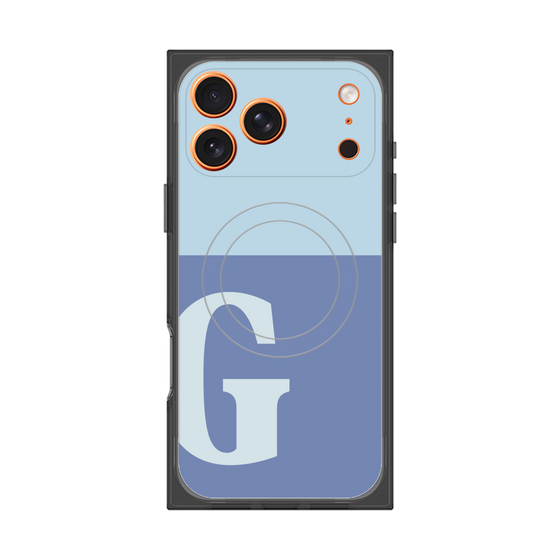 プレミアムスクエアケース with MagSafe［ オリジナル - initial two tone - G blue ］
