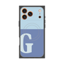 プレミアムスクエアケース with MagSafe［ オリジナル - initial two tone - G blue ］