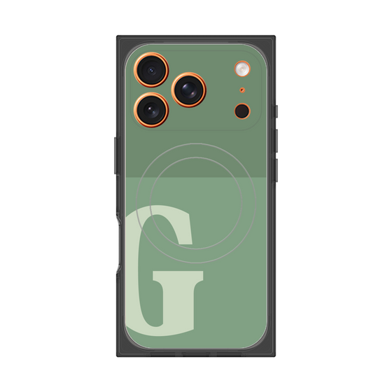 プレミアムスクエアケース with MagSafe［ オリジナル - initial two tone - G green ］
