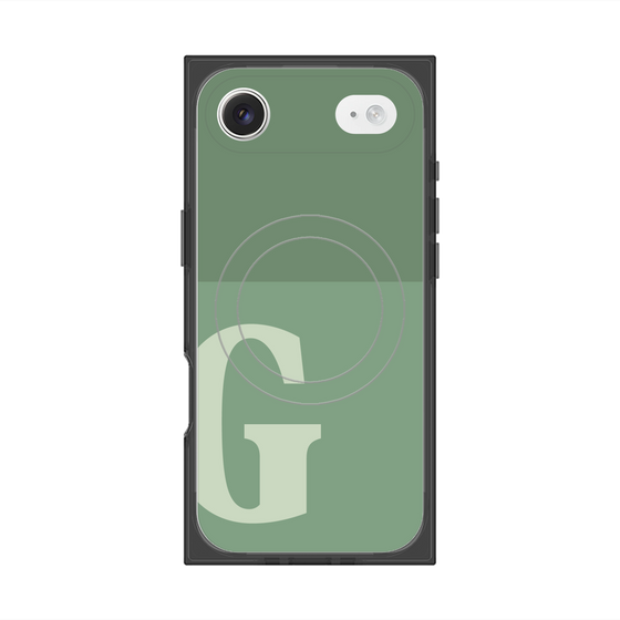 プレミアムスクエアケース with MagSafe［ オリジナル - initial two tone - G green ］