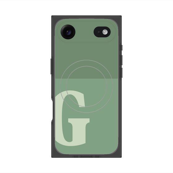 プレミアムスクエアケース with MagSafe［ オリジナル - initial two tone - G green ］