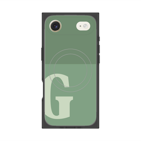 プレミアムスクエアケース with MagSafe［ オリジナル - initial two tone - G green ］