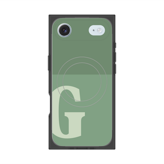 プレミアムスクエアケース with MagSafe［ オリジナル - initial two tone - G green ］