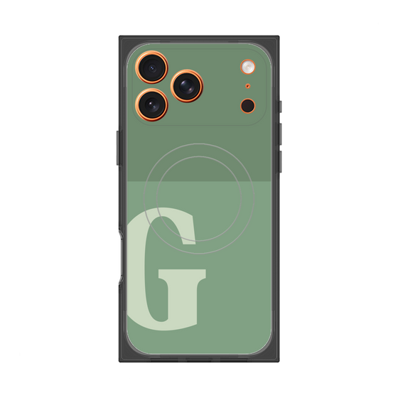 プレミアムスクエアケース with MagSafe［ オリジナル - initial two tone - G green ］