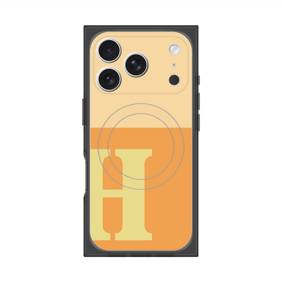 プレミアムスクエアケース with MagSafe［ オリジナル - initial two tone - H orange ］