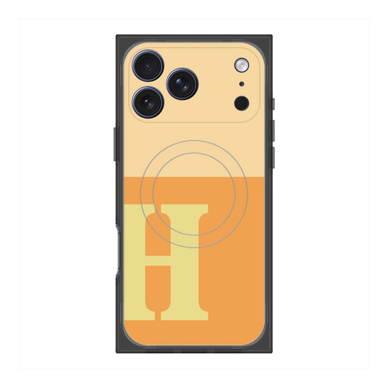 プレミアムスクエアケース with MagSafe［ オリジナル - initial two tone - H orange ］