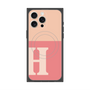 プレミアムスクエアケース with MagSafe［ オリジナル - initial two tone - H pink ］