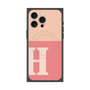 プレミアムスクエアケース with MagSafe［ オリジナル - initial two tone - H pink ］